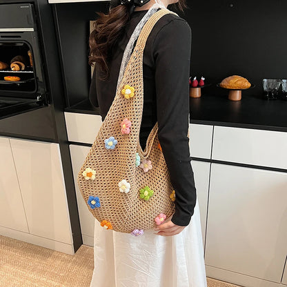 Crochet Hobo Tote Bag