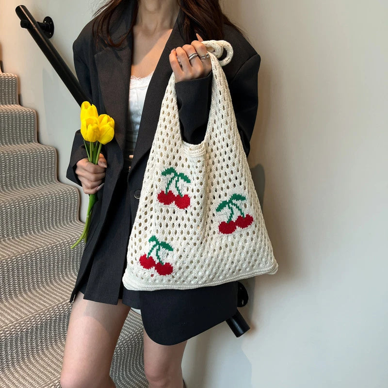 Cherry Crochet Shoulder Bag