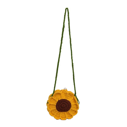 Sunflower Crochet Crossbody Bag