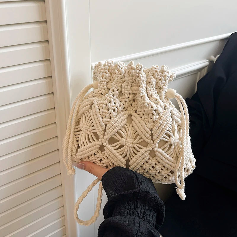 Crochet Drawstring Bucket Bag