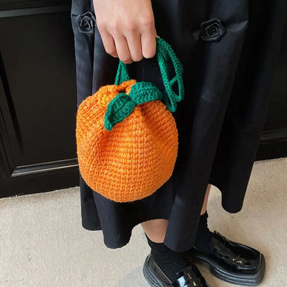Orange Crochet Phone Bag