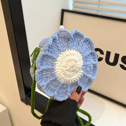 Sunflower Crochet Crossbody Bag