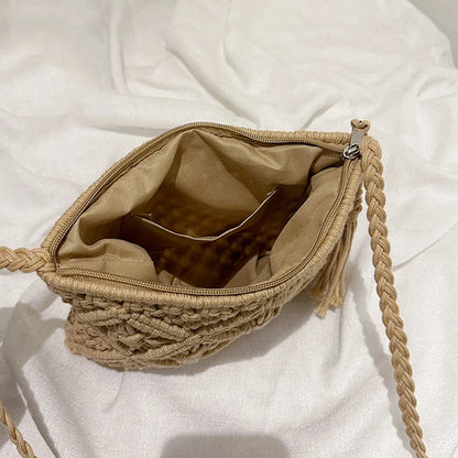 Woven Straw Crossbody Bag