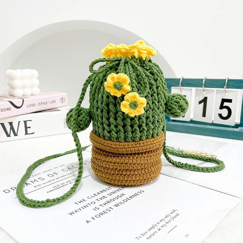 Cactus Crochet Shoulder Bag