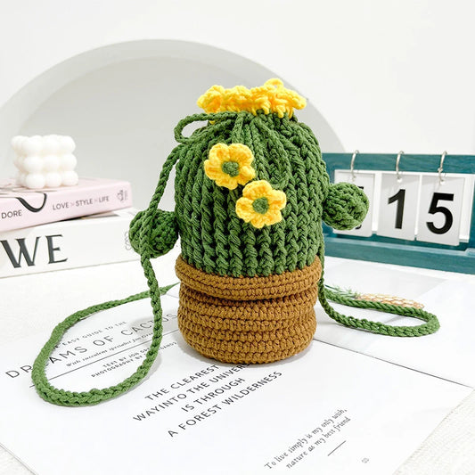 Cactus Crochet Shoulder Bag