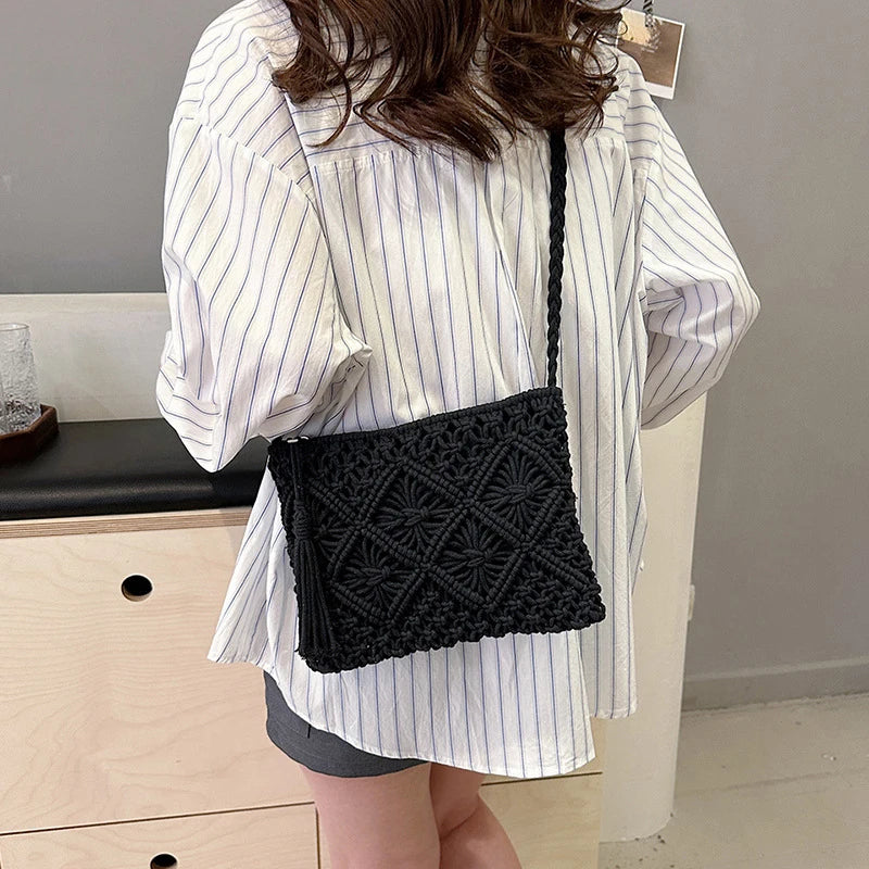 Woven Straw Crossbody Bag