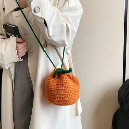 Orange Crochet Phone Bag