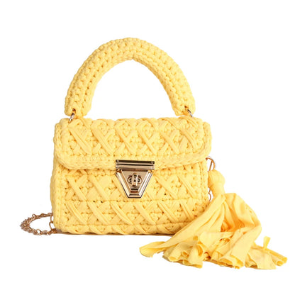Mint Knit Top-Handle Bag