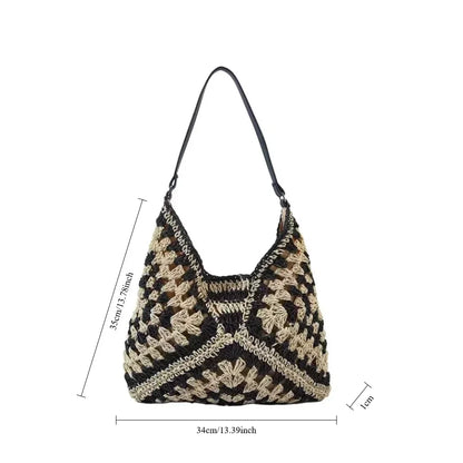 Straw Shoulder Tote Bag