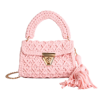 Mint Knit Top-Handle Bag