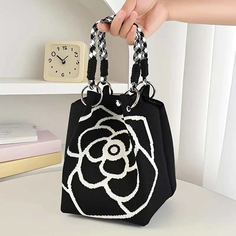 Camellia Knit Bucket Bag