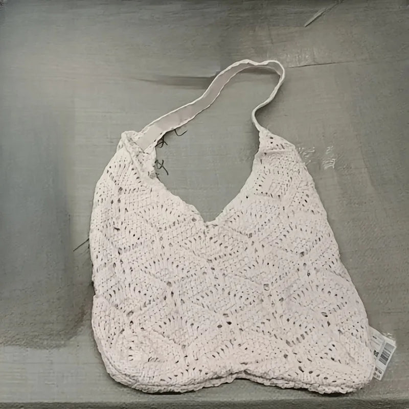 Granny-Square Crochet Hobo Bag