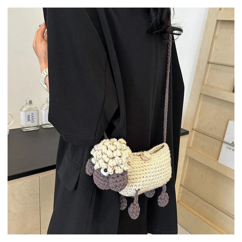 Sheep Crochet Phone Bag