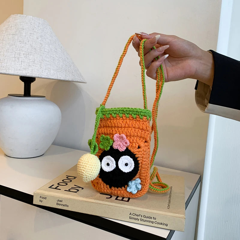 Floral Crochet Mini Tote Bag
