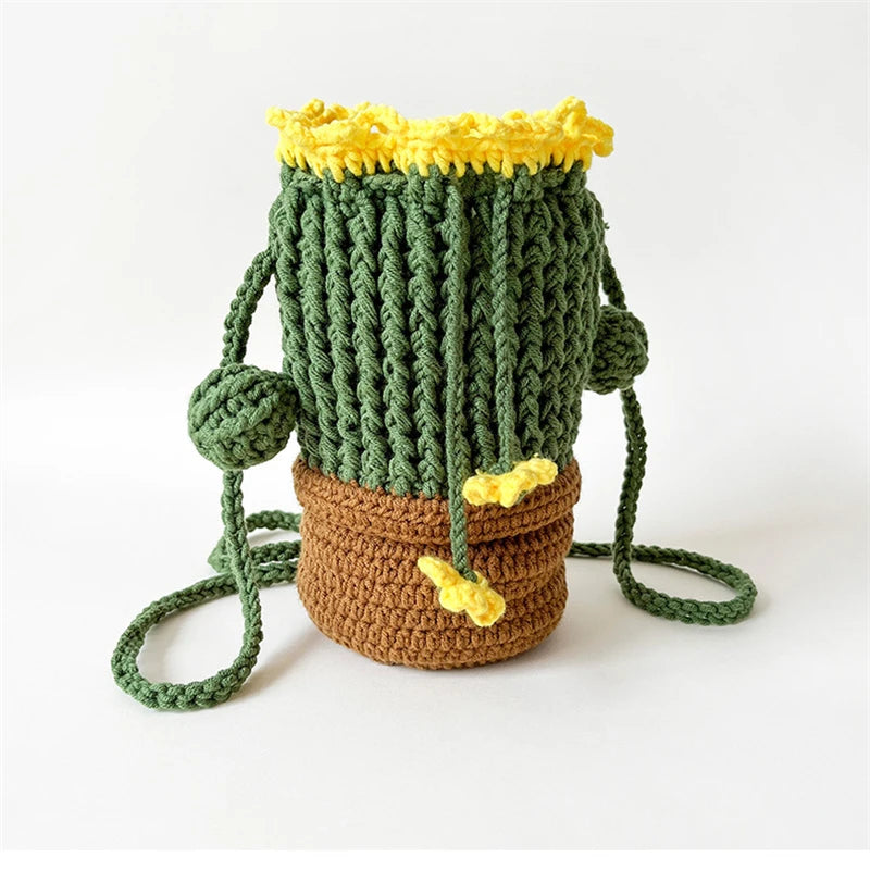Cactus Crochet Shoulder Bag