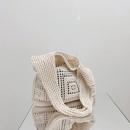 Openwork Crochet Shopper Bag