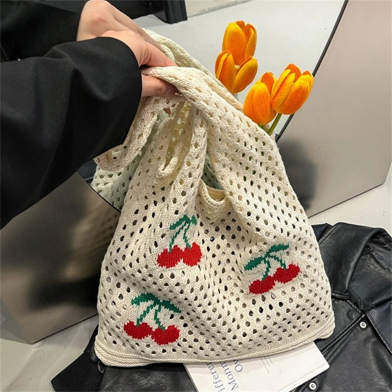 Cherry Crochet Shoulder Bag