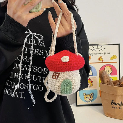 Mushroom Crochet Bucket Bag