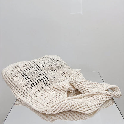 Openwork Crochet Shopper Bag