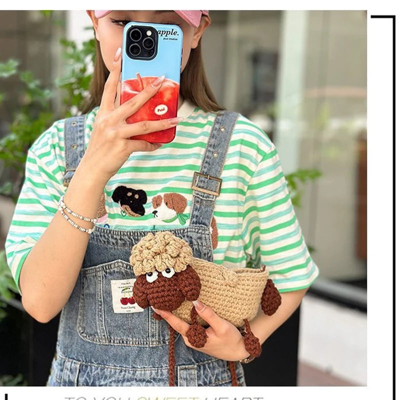 Sheep Crochet Phone Bag