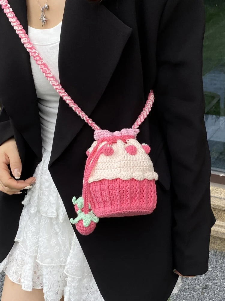 Strawberry Crochet Bucket Bag