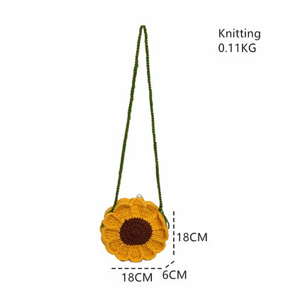 Sunflower Crochet Crossbody Bag