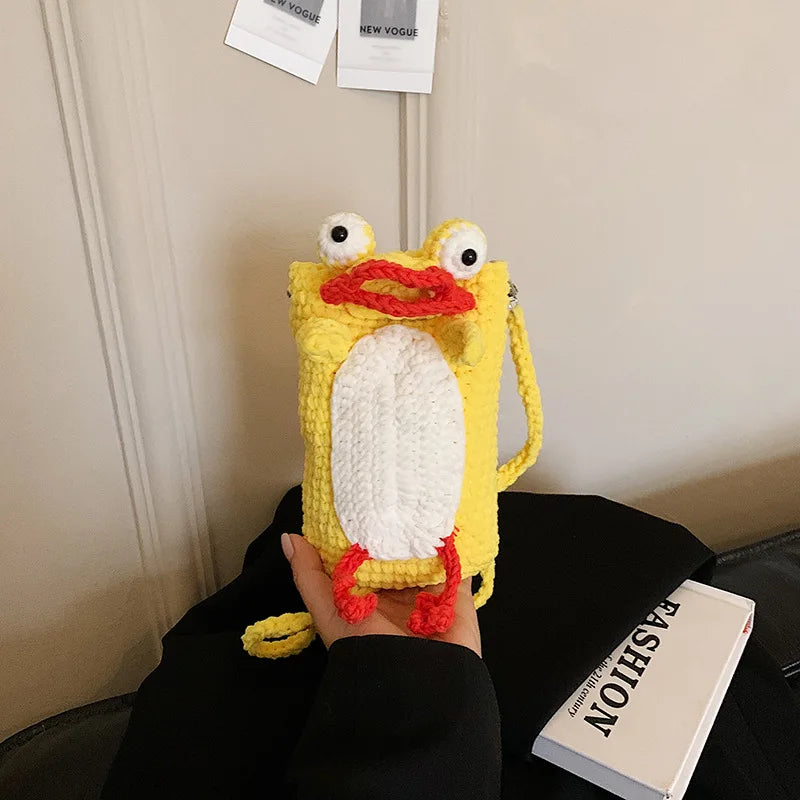 Frog Crochet Phone Bag