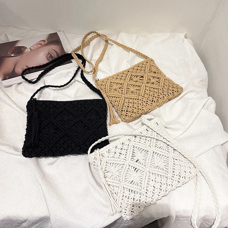 Woven Straw Crossbody Bag