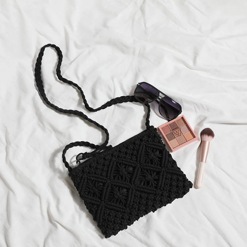 Tasselled Macramé Shoulder Bag