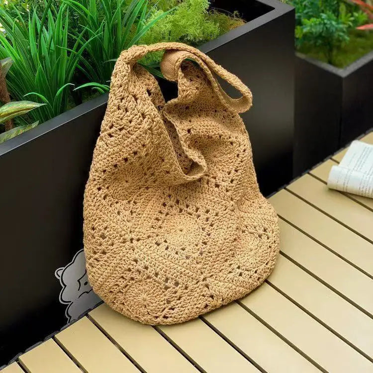 Granny-Square Crochet Hobo Bag