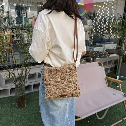 Straw Crochet Crossbody Bag