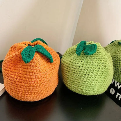 Orange Crochet Phone Bag