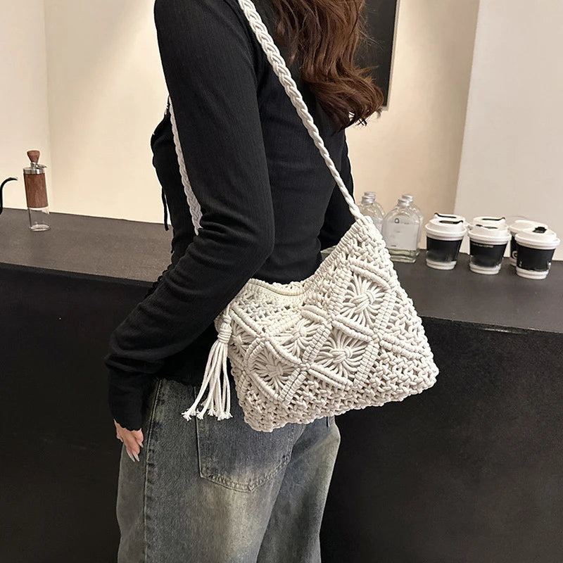 Woven Straw Crossbody Bag