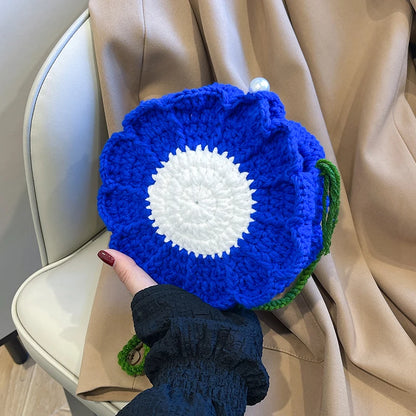 Sunflower Crochet Crossbody Bag