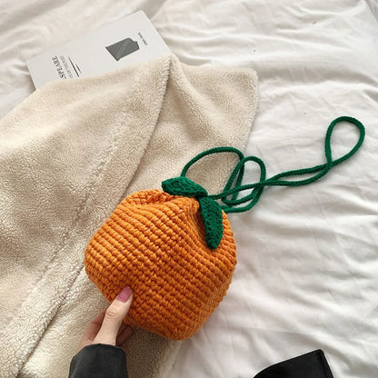 Orange Crochet Phone Bag