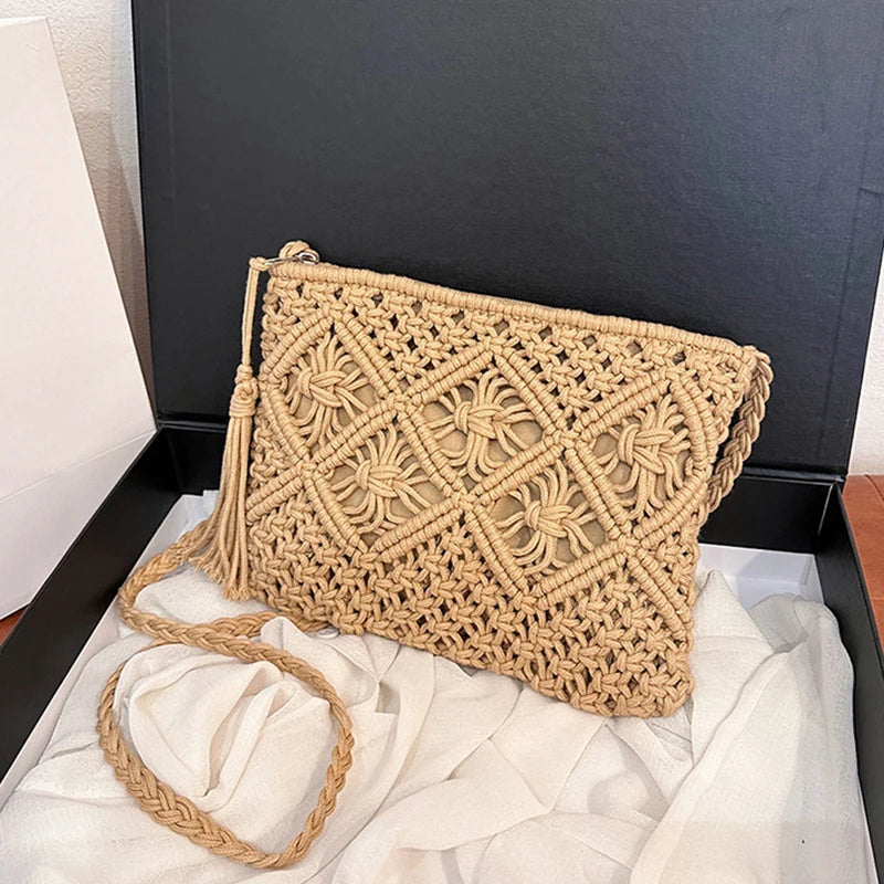 Woven Straw Crossbody Bag
