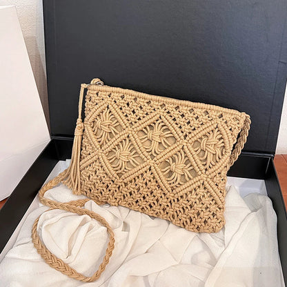 Woven Straw Crossbody Bag