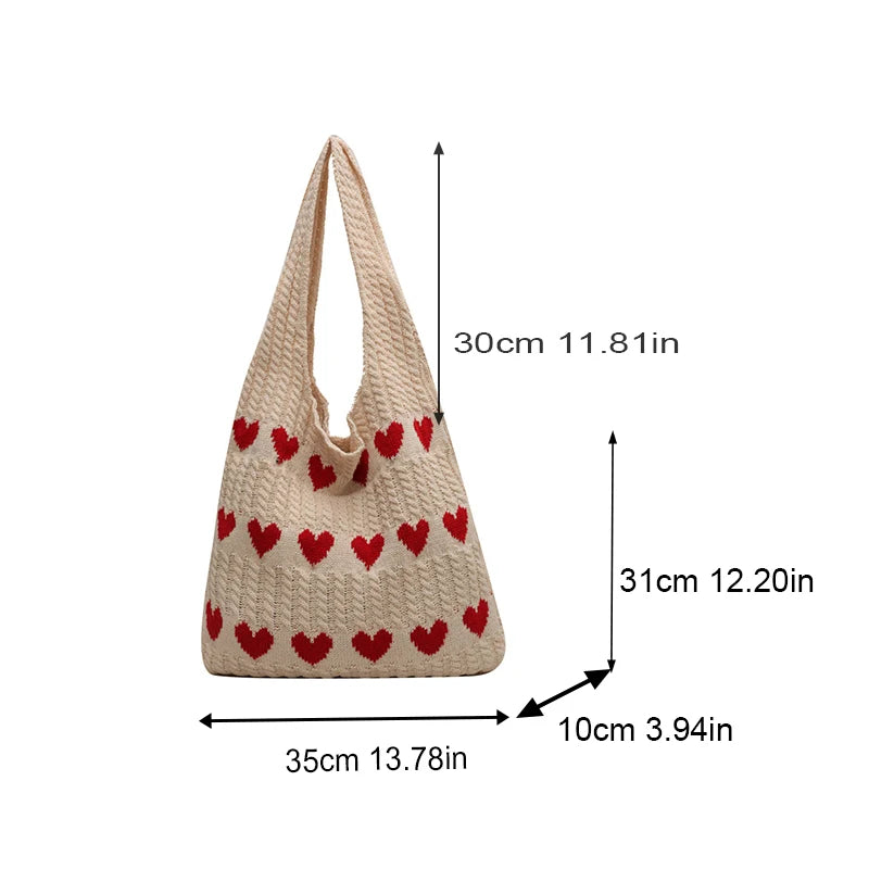 Woven Crochet Shopper Tote Bag