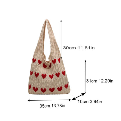 Woven Crochet Shopper Tote Bag