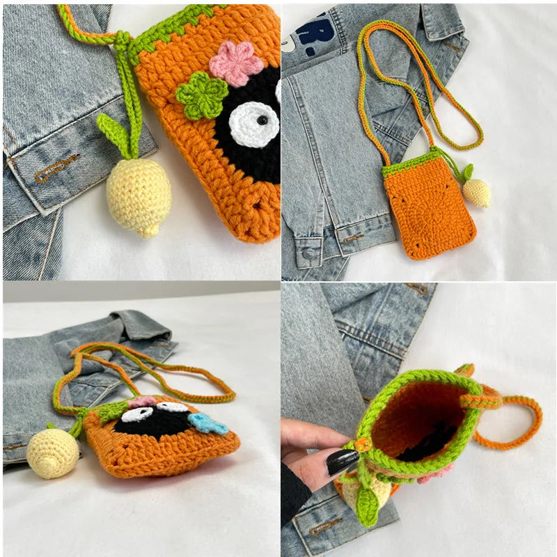 Floral Crochet Mini Tote Bag