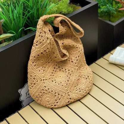 Granny-Square Crochet Hobo Bag