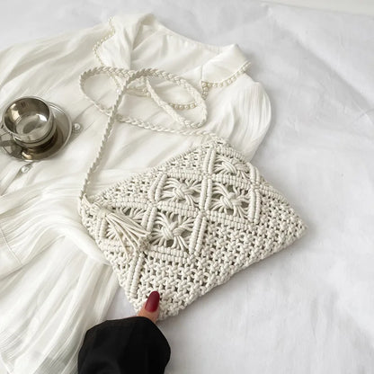 Tasselled Macramé Shoulder Bag