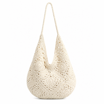 Granny-Square Crochet Hobo Bag