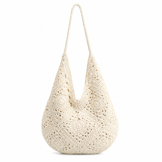 Granny-Square Crochet Hobo Bag