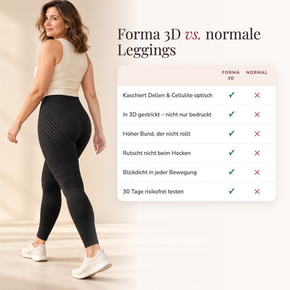 Forma 3D vs. normale Leggings – in 3D gestrickt