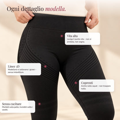 Vita alta, linee 3D, coprenti, senza cuciture