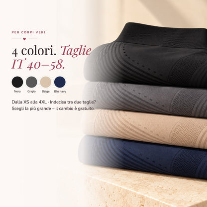 4 colori, taglie dalla IT 40 alla IT 58