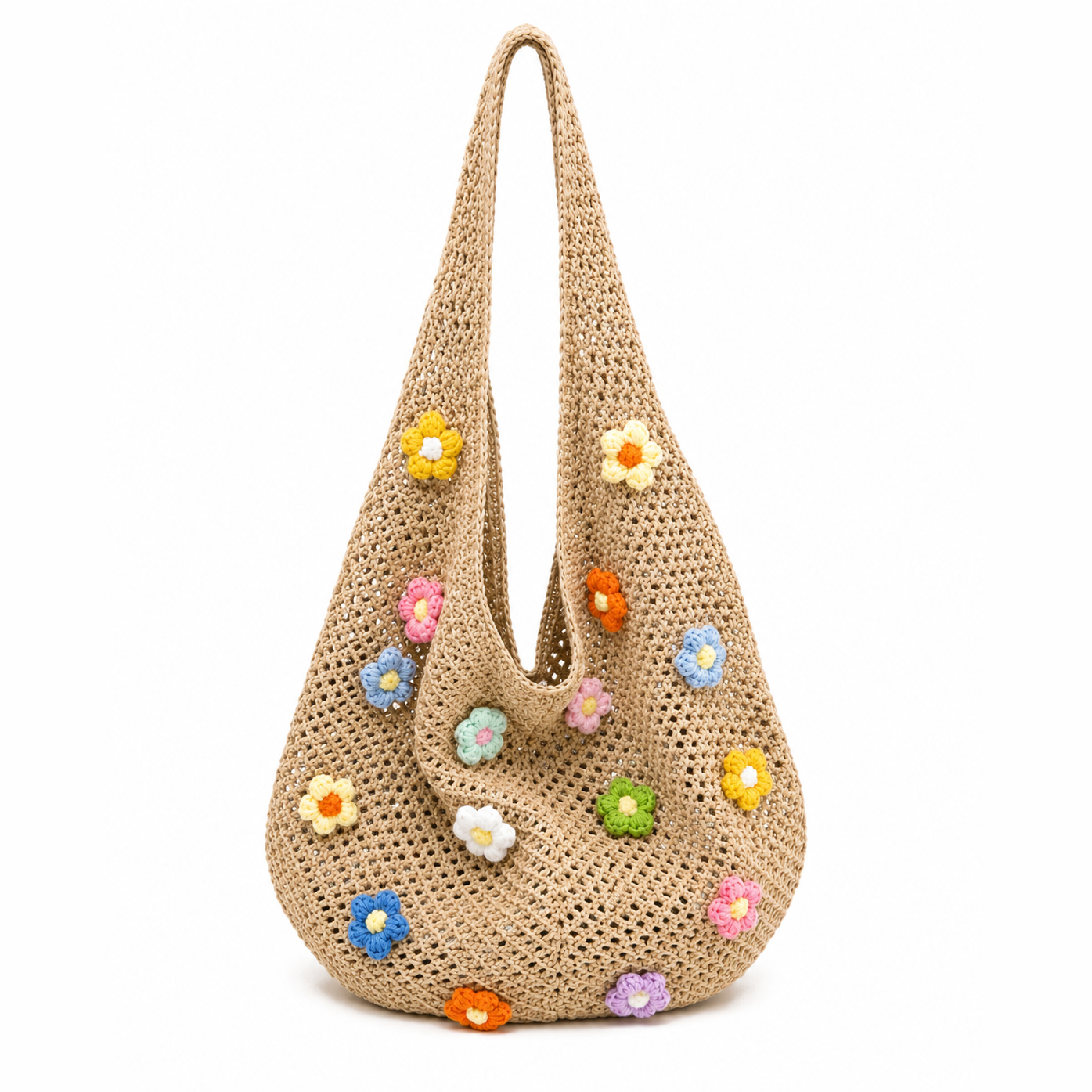 Crochet Hobo Tote Bag