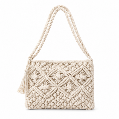 Tasselled Macramé Shoulder Bag