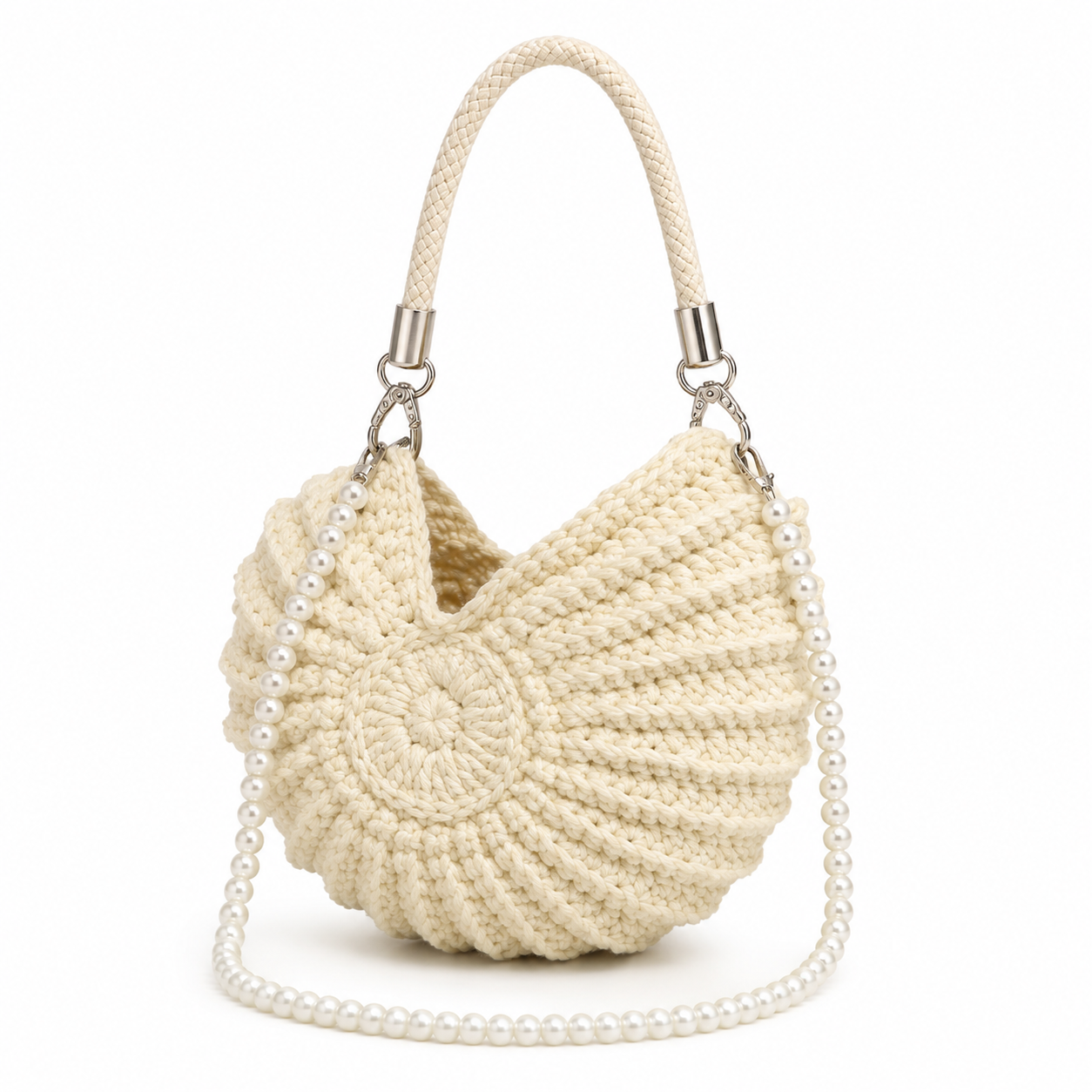Pearl Shell Crochet Bag